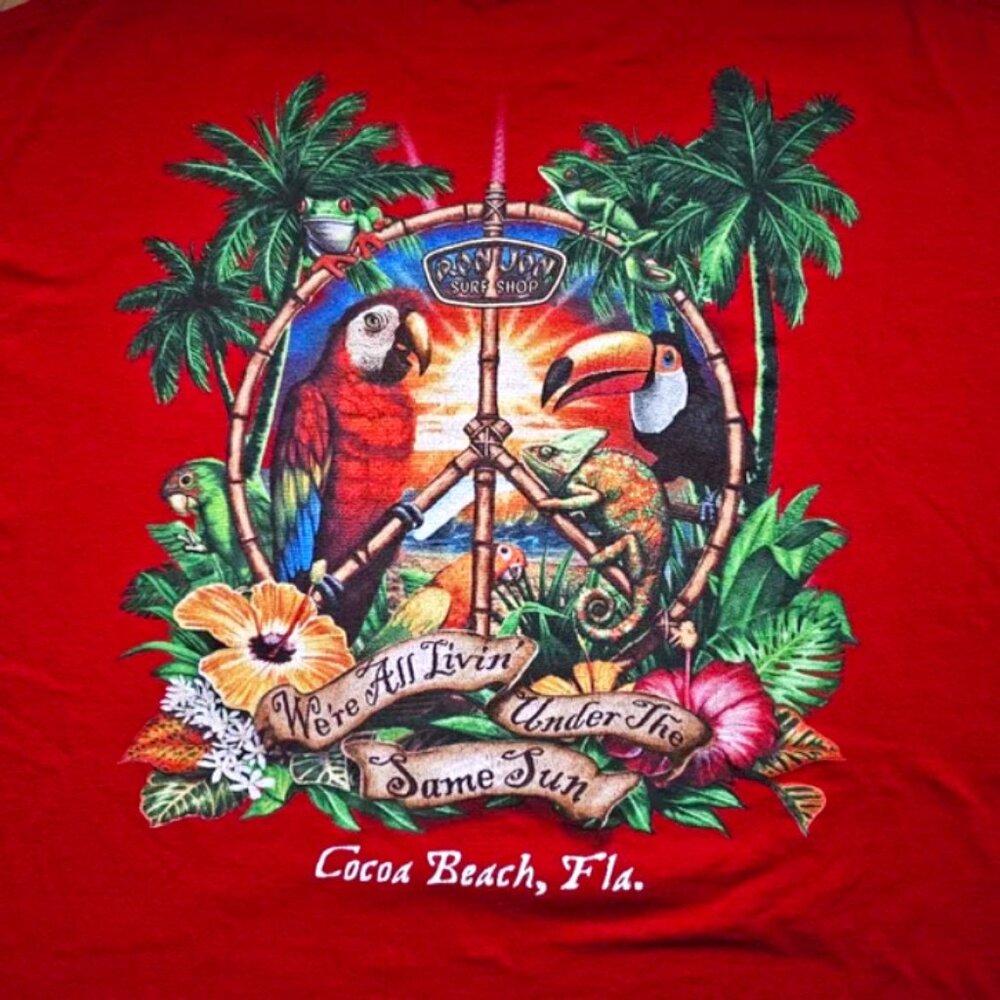 RON JON Surf Shop Cocoa Beach FL Men's XL Red T-shirt